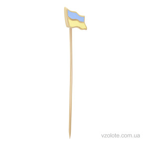 Золотий значок з емаллю прапор України (арт. 6109529101)