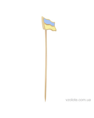 Золотий значок з емаллю прапор України (арт. 6109529101) Золотий значок з емаллю прапор України (арт. 6109529101)