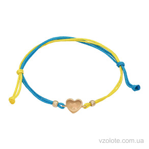Шовковий браслет з золотою вставкою Україна (арт. 4109530101)