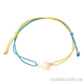 Шовковий браслет з золотою вставкою карта України (арт. 4109553101)