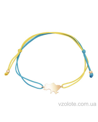 Шовковий браслет з золотою вставкою карта України (арт. 4109553101) Шовковий браслет з золотою вставкою карта України (арт. 4109553101)