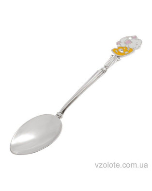 Срібна чайна ложка з емаллю Мишка (арт. 8100129)