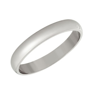 Класична обручка з білого золота 3 мм (арт. 1003б)