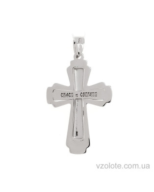 Хрест з білого золота з розп'яттям (арт. 501379бб)
