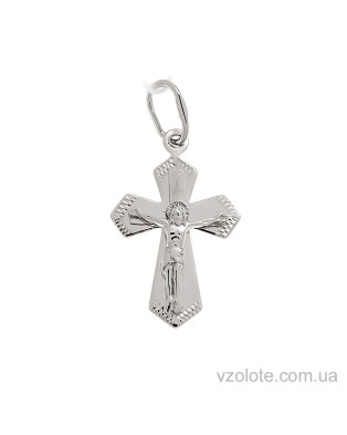 Хрест з білого золота з розп'яттям (арт. 521021бн)