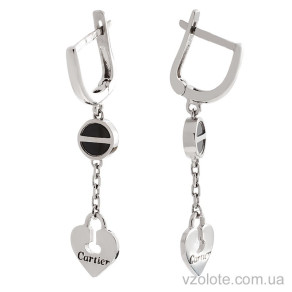 Сережки з білого золота в стилі Cartier (арт. 107371бо)