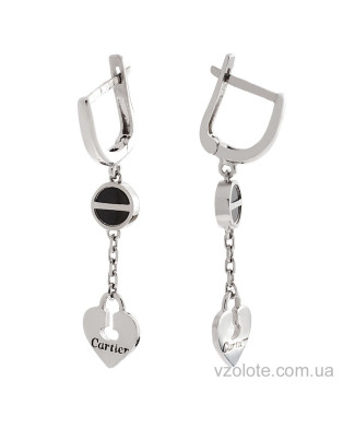 Сережки з білого золота в стилі Cartier (арт. 107371бо) Сережки з білого золота в стилі Cartier (арт. 107371бо)