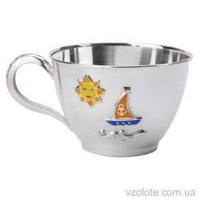 Срібна дитяча чашка з емаллю Парусник (арт. 0700730000)
