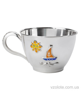 Срібна дитяча чашка з емаллю Парусник (арт. 0700730000)